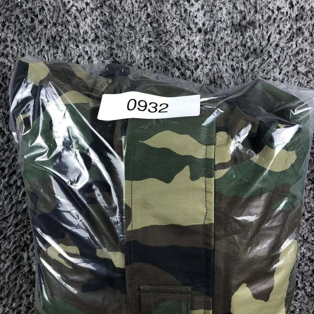 Vintage US Army ECWCS‎ Cold Weather Parka Coat Mens Large Green Hooded Camo